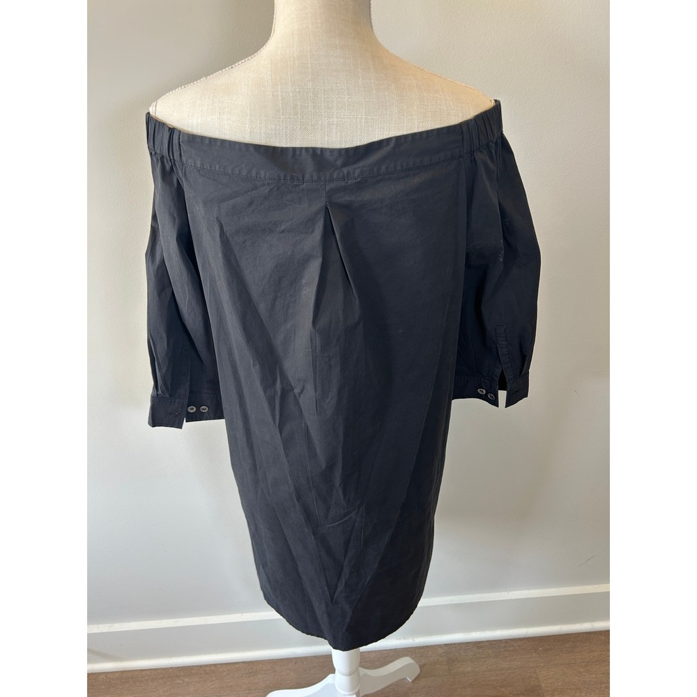 Theory Dress Womens 8 Off-Shoulder Shift Belted Office Corporate Black - Picture 3 of 11